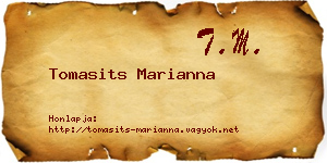 Tomasits Marianna névjegykártya